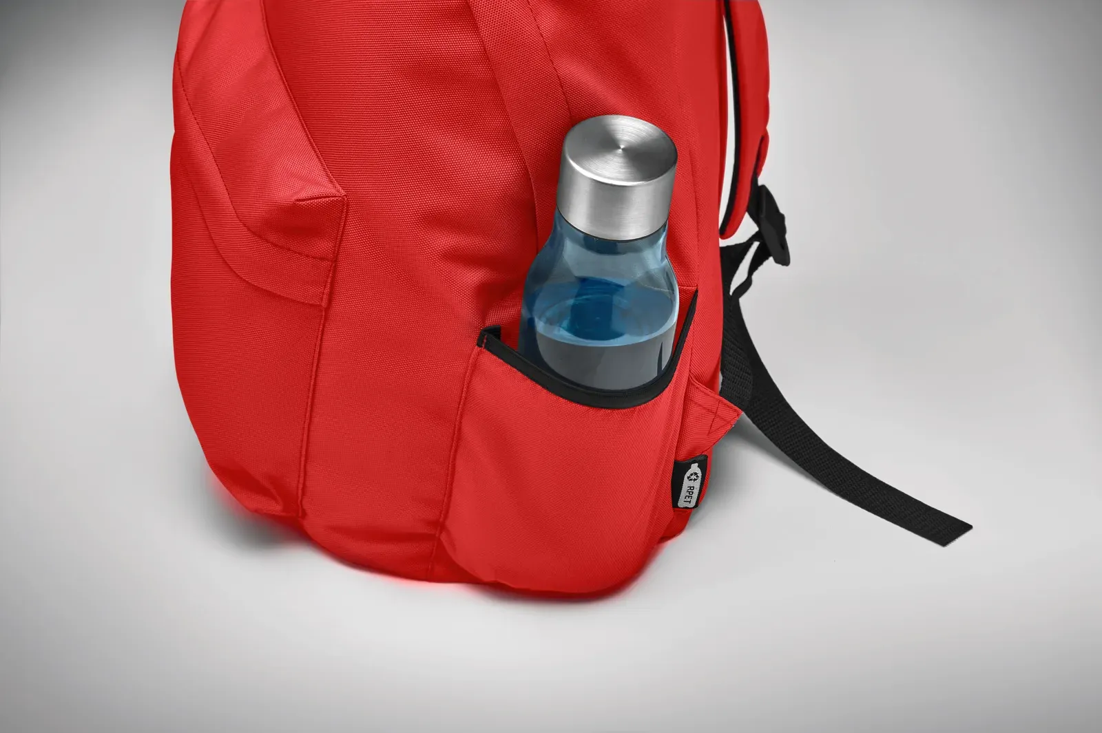 RPET Backpack Bapal+ with Zippered Pocket 30X18X40 cm MO6703 — Red