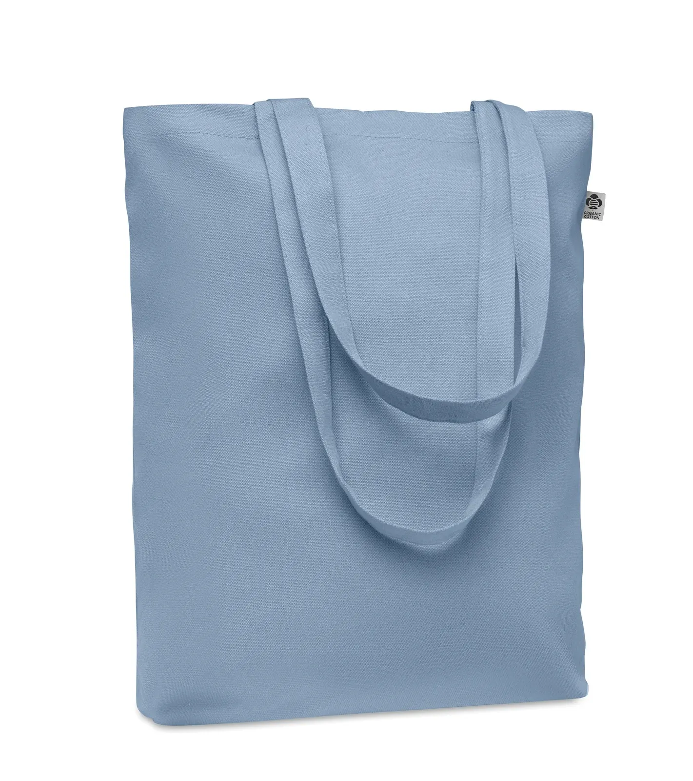 Canvas Shopping Bag Coco with Long Handles 38X9X42 cm 100 certified. Size — Baby Blue