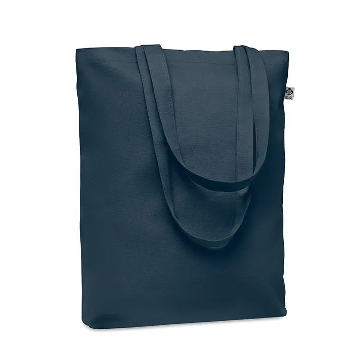 Canvas Shopping Bag Coco with Long Handles 38X9X42 cm 100 certified. Size — French Navy