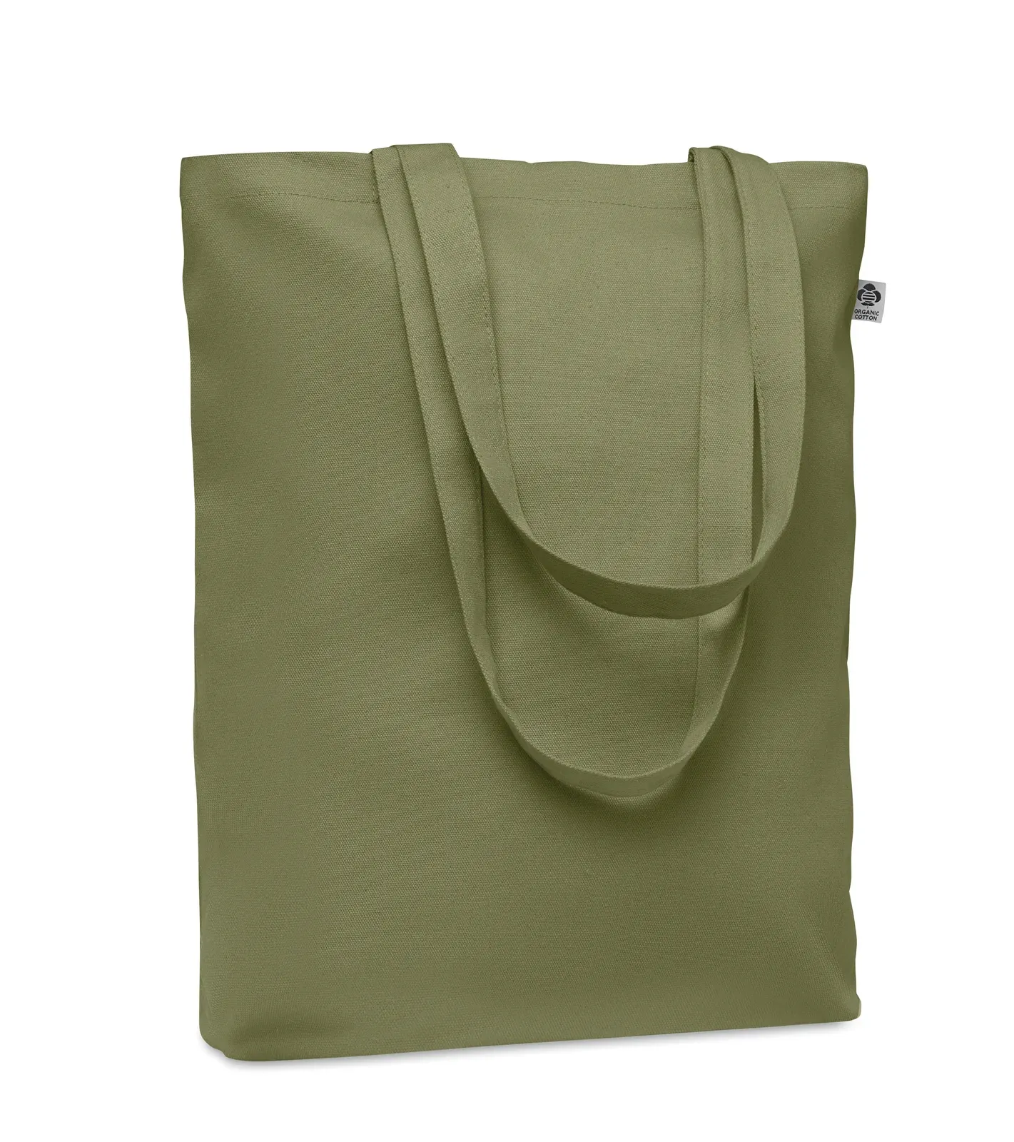 Canvas Shopping Bag Coco with Long Handles 38X9X42 cm 100 certified. Size — Green
