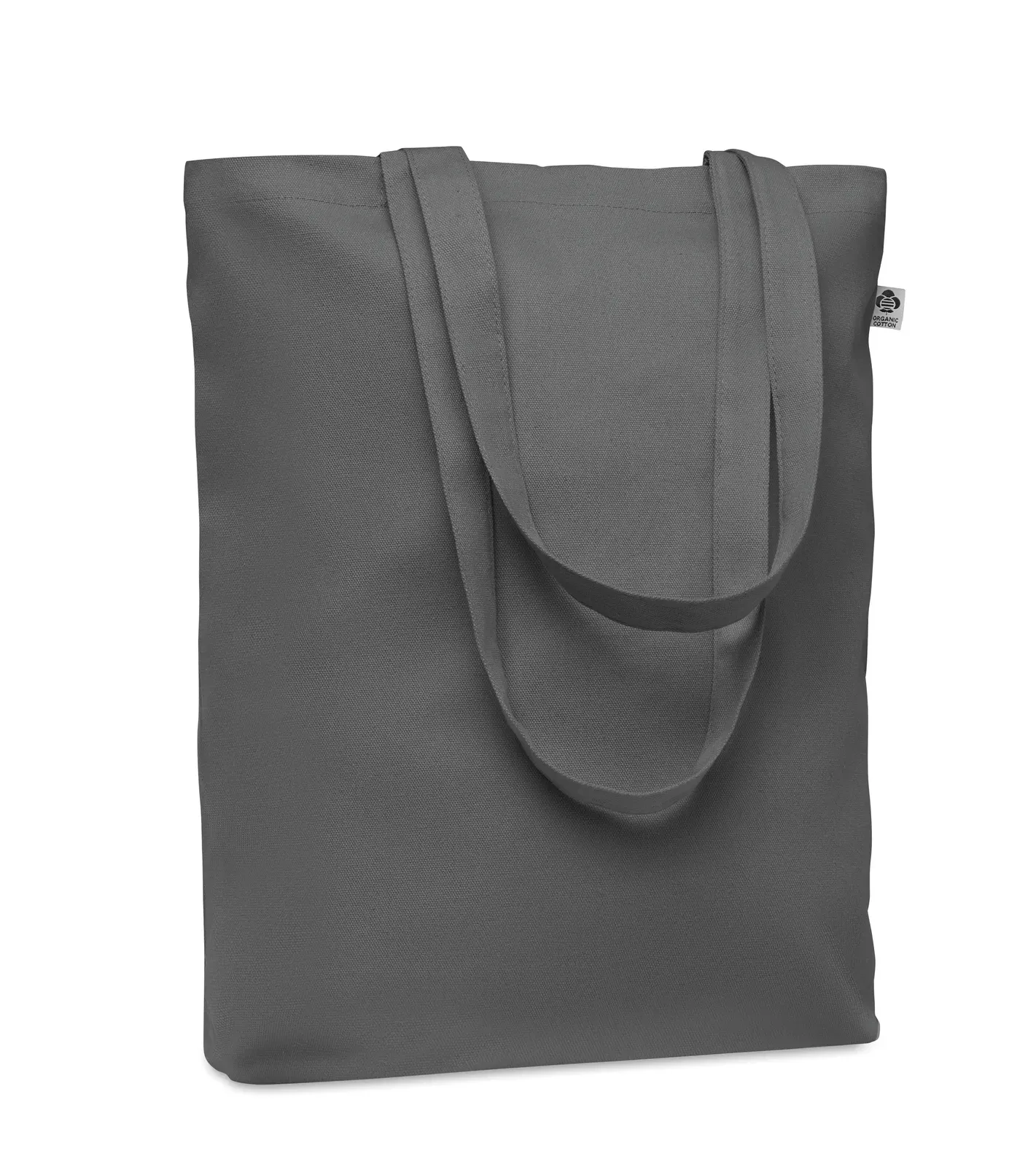 Canvas Shopping Bag Coco with Long Handles 38X9X42 cm 100 certified. Size — Stone Grey