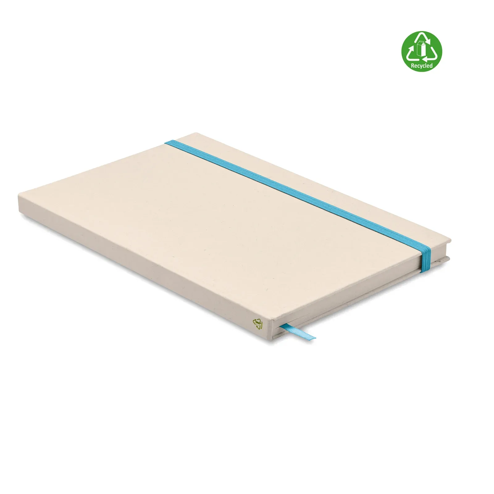 Mito Note A5 Recycled Milk Carton Notebook – 160-Page Refill with Elastic Closure — Turquoise