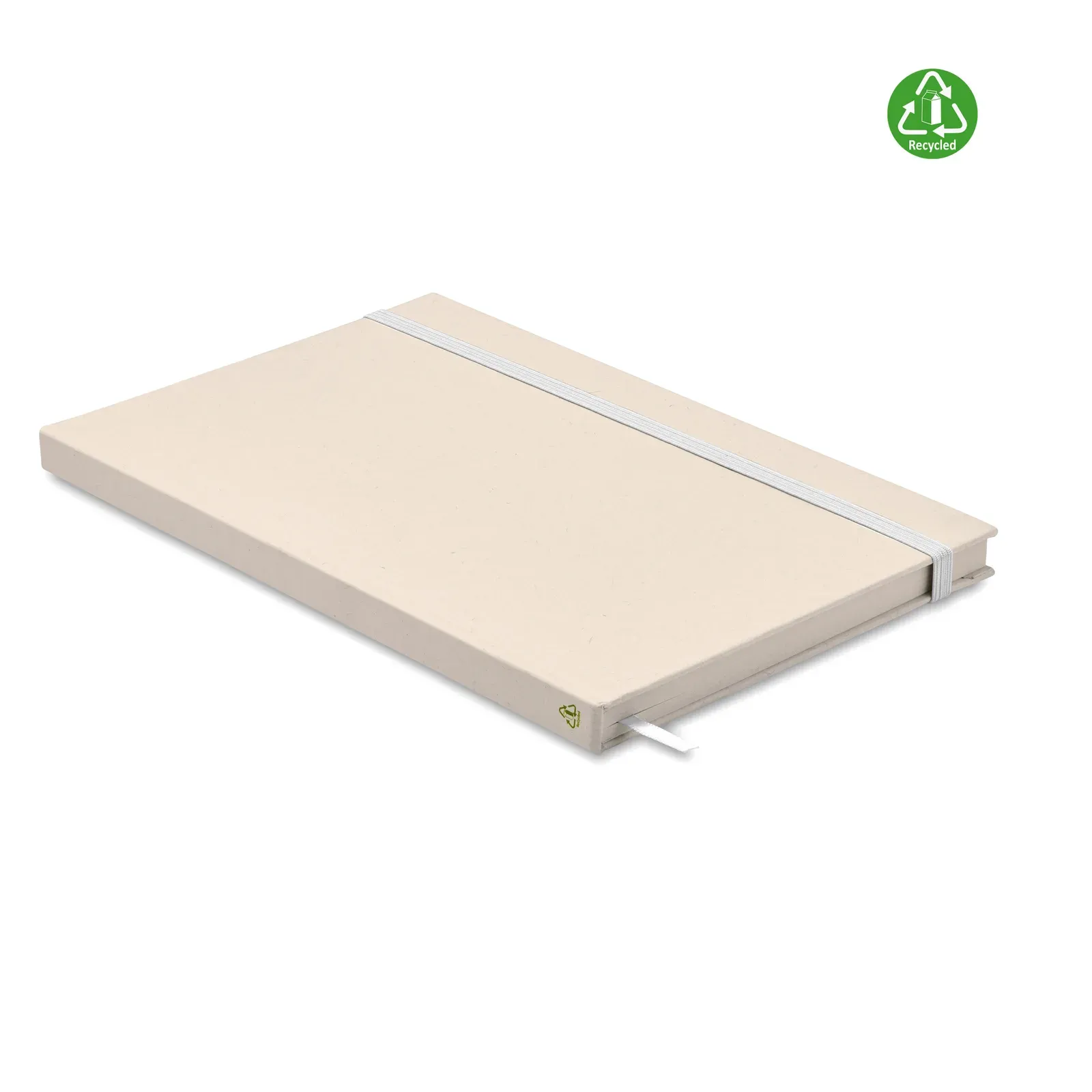 Mito Note A5 Recycled Milk Carton Notebook – 160-Page Refill with Elastic Closure — White