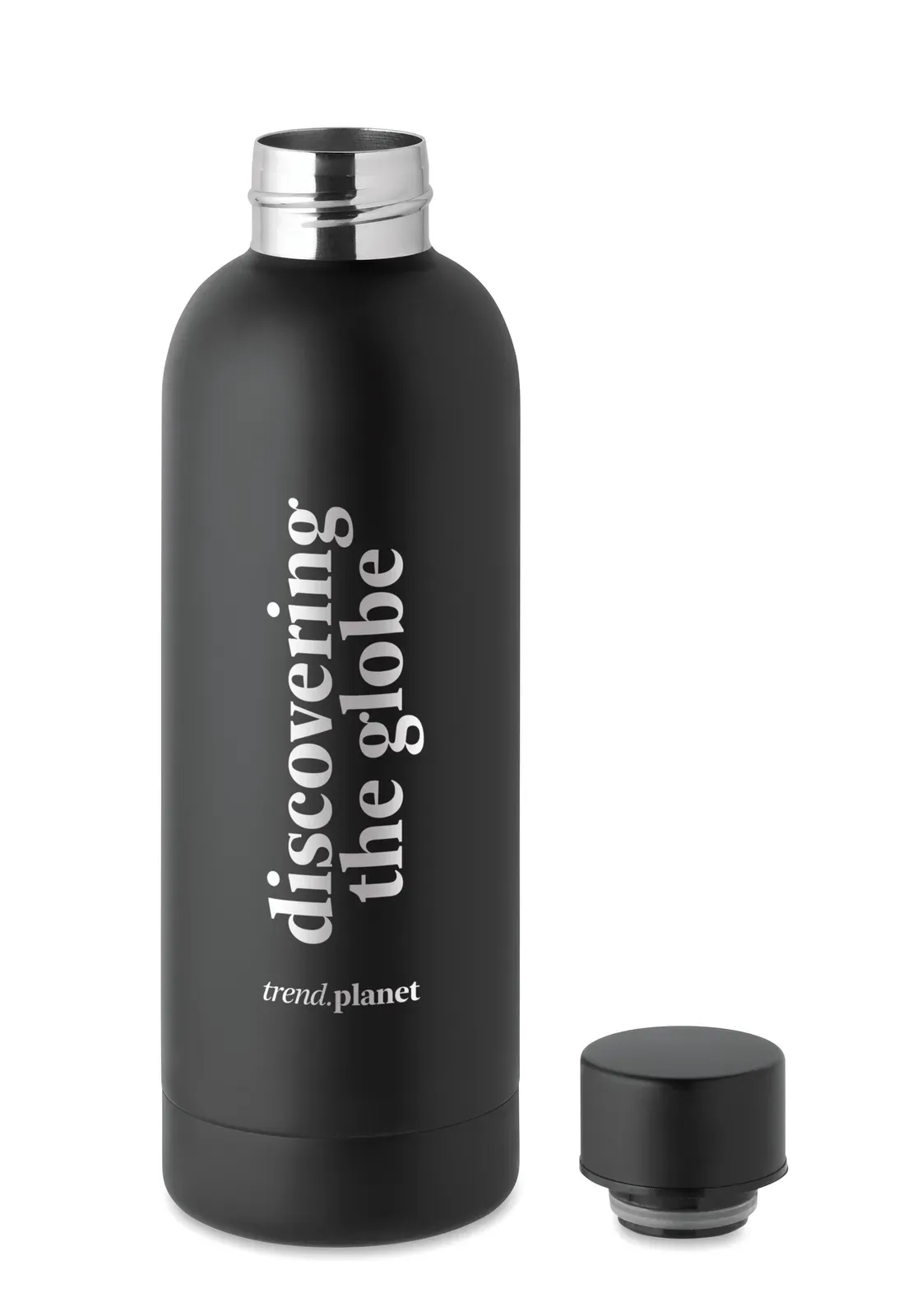 Athena – Double Wall Insulating Vacuum Bottle in Recycled Stainless Steel — Black