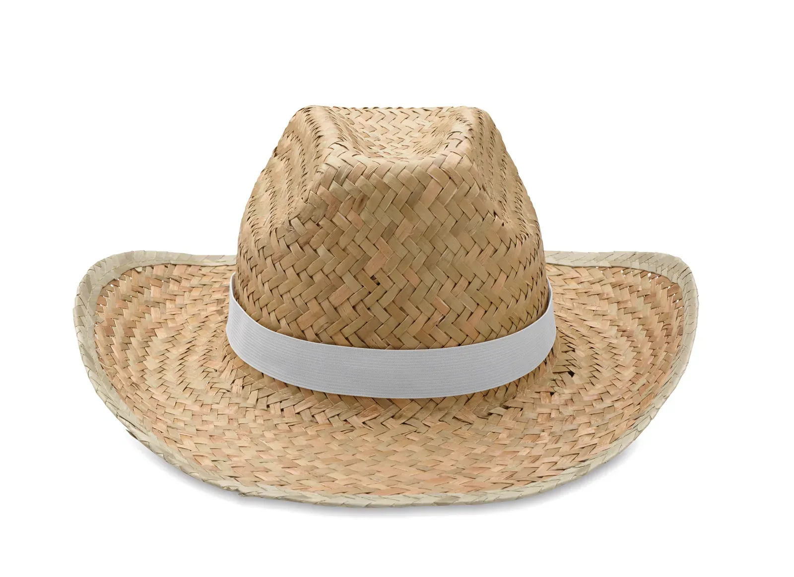 Texas Cowboy-Shape Straw Hat — White