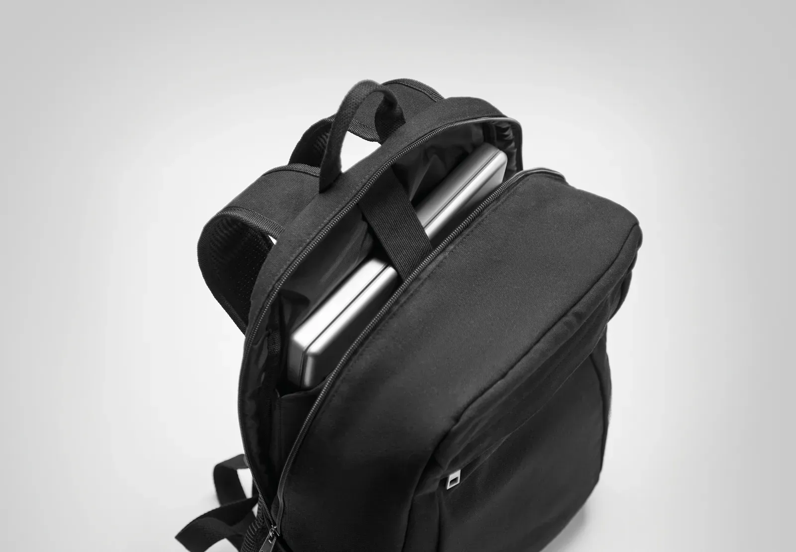 Canvas Laptop Backpack Eiri with 15 Inch Fit 30X14X45 cm MO6763 — Black