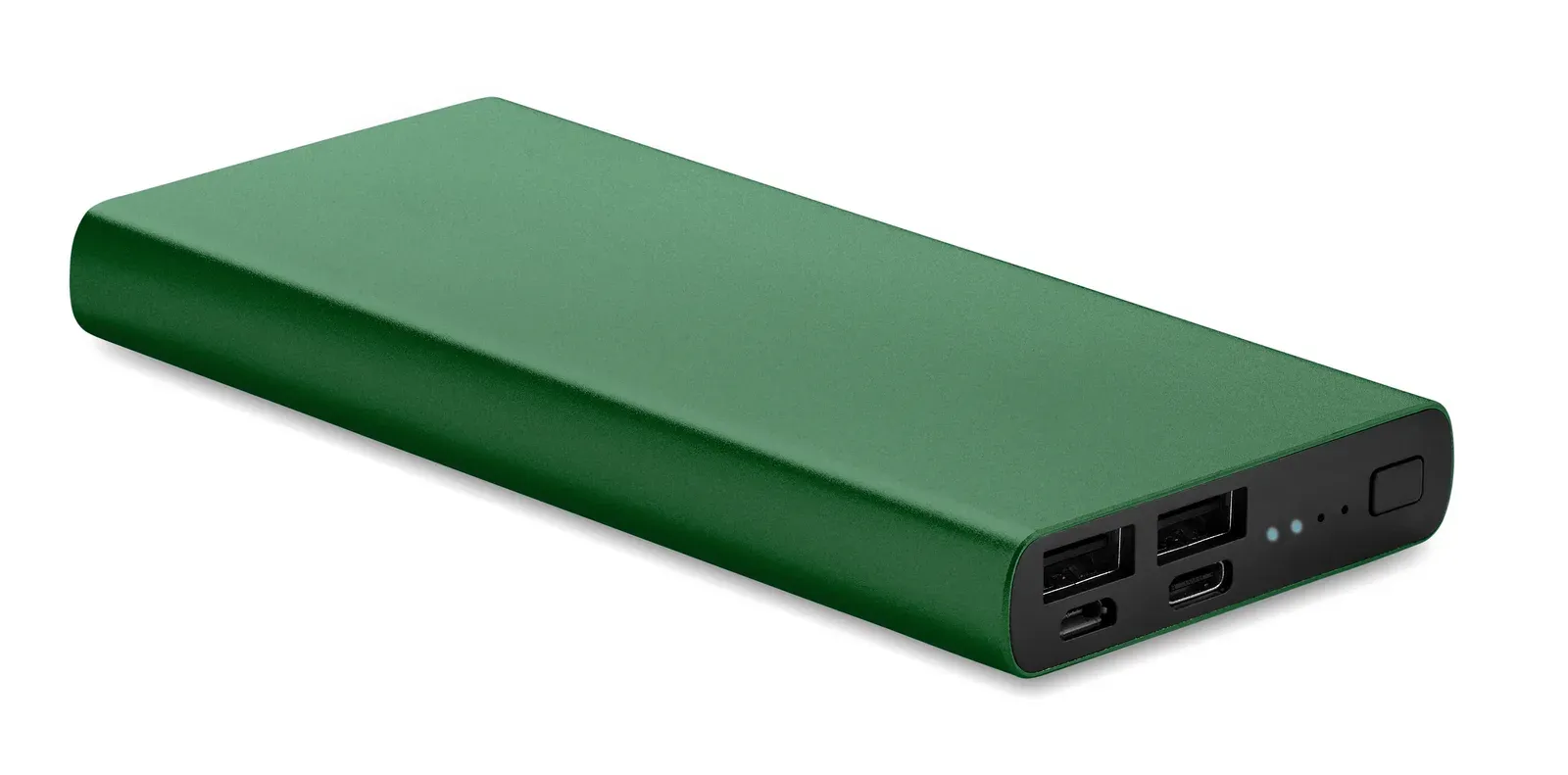 Powerflat10c 10000mAh Power Bank – Recycled Aluminium, PD Fast Charging — Dark Green