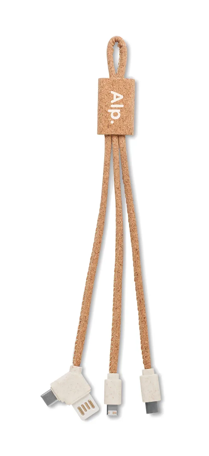 Cabie Cork 3-in-1 Charging Cable — Beige