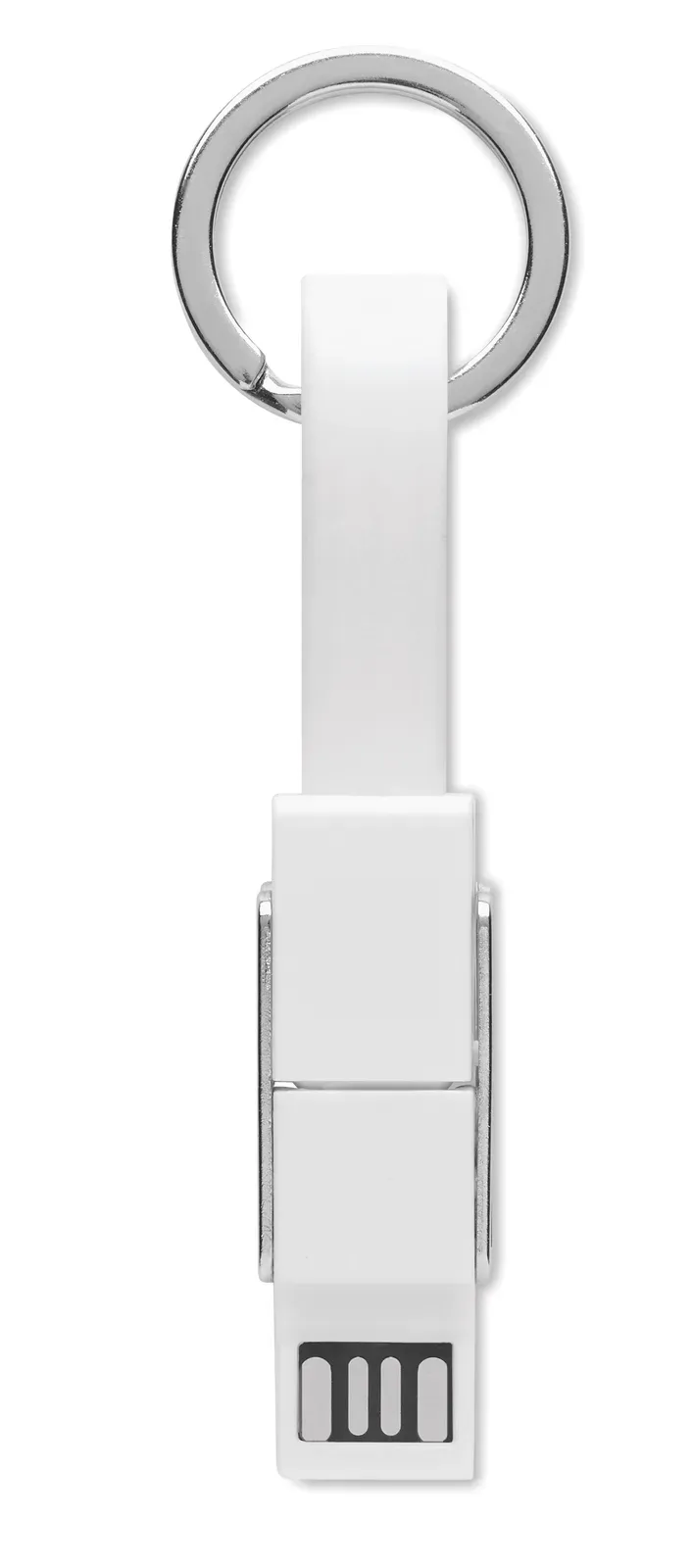 Key C 4-in-1 Charging Cable Keyring — White