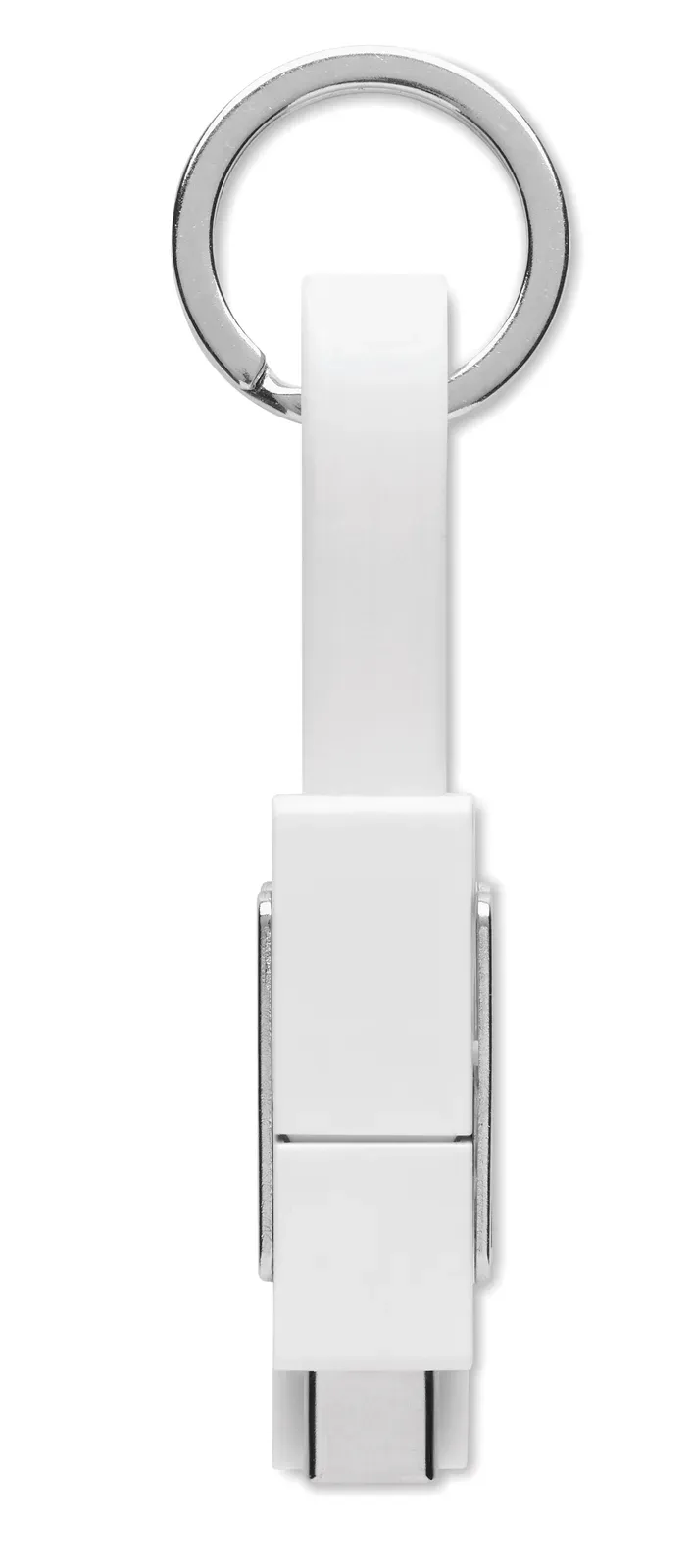 Key C 4-in-1 Charging Cable Keyring — White