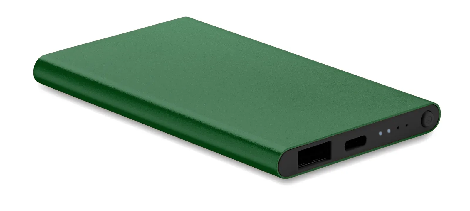 Powerflat C 4000mAh Power Bank – Recycled Aluminium, Type-C — Dark Green