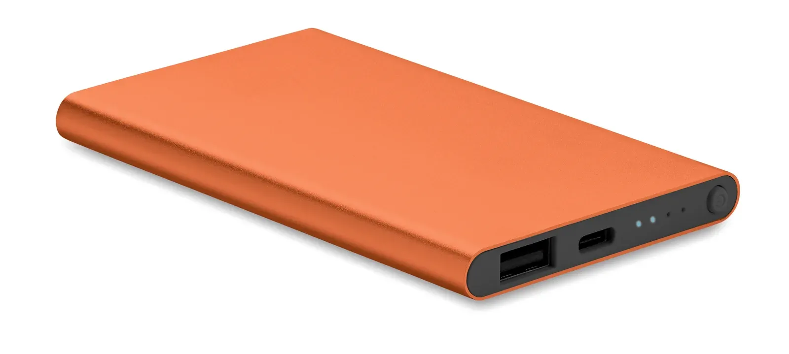 Powerflat C 4000mAh Power Bank – Recycled Aluminium, Type-C — Orange