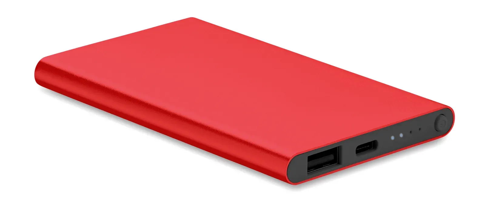 Powerflat C 4000mAh Power Bank – Recycled Aluminium, Type-C — Red
