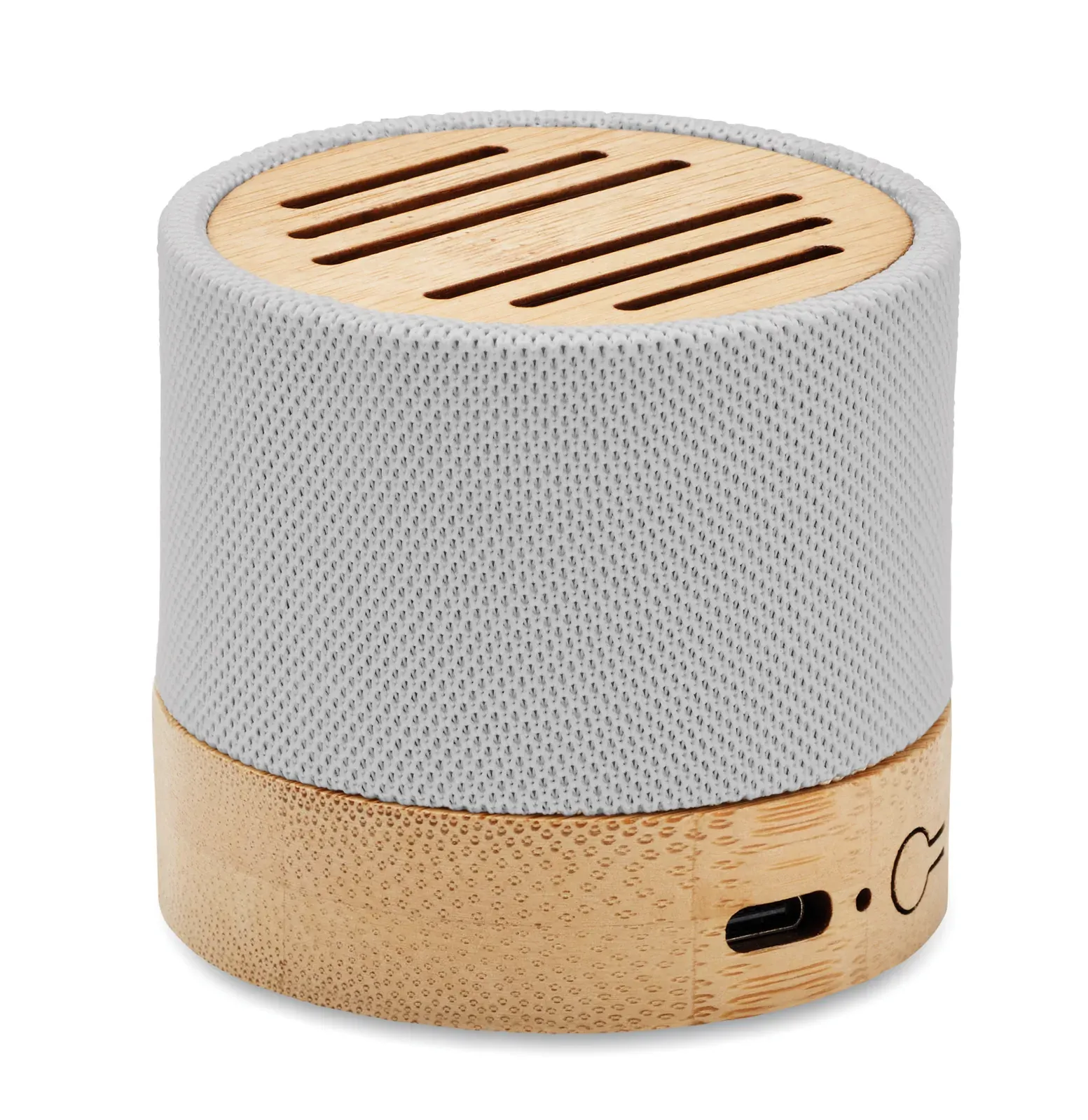 Bool 5.0 Wireless Speaker – RPET Casing with Bamboo Detail — White