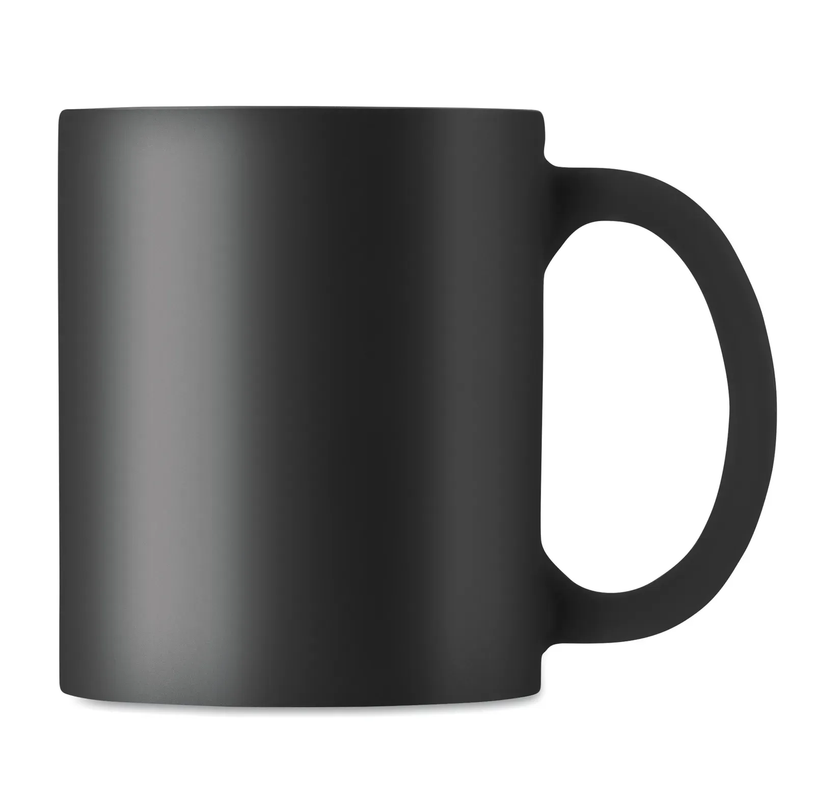 Dublin Colour – Classic Cylindrical Matt Ceramic Mug of Mug; With a Special Coating for Laser Engraving — Black