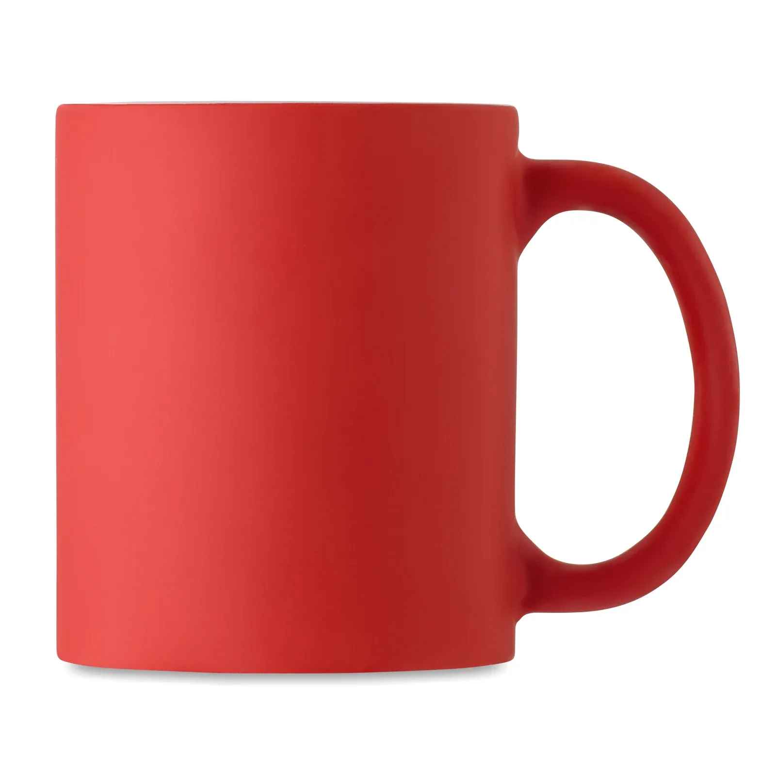 Dublin Colour – Classic Cylindrical Matt Ceramic Mug of Mug; With a Special Coating for Laser Engraving — Red