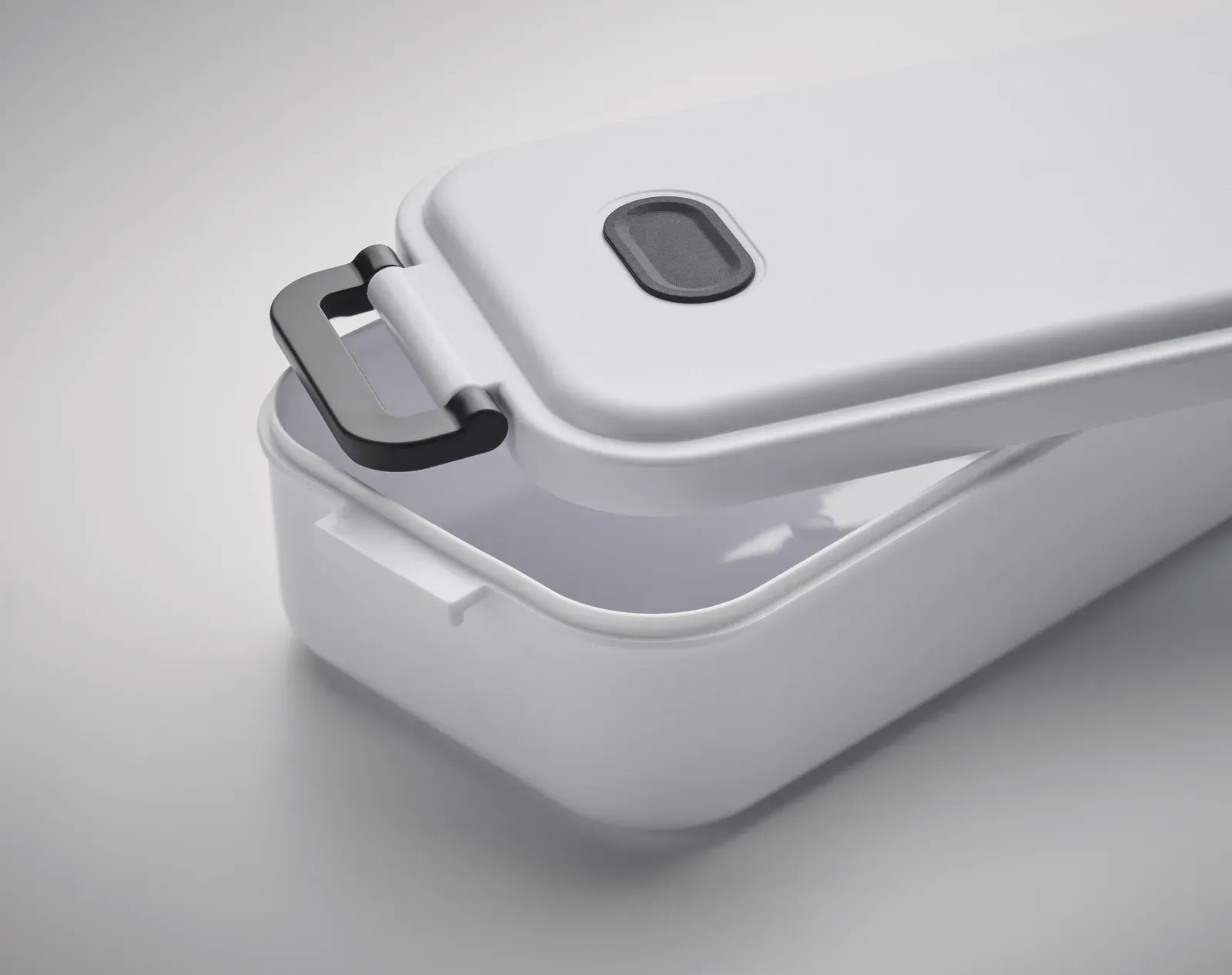 Indus – PP Lunch Box with Airtight Lid, Silicone Valve and Two Side Buckles — White