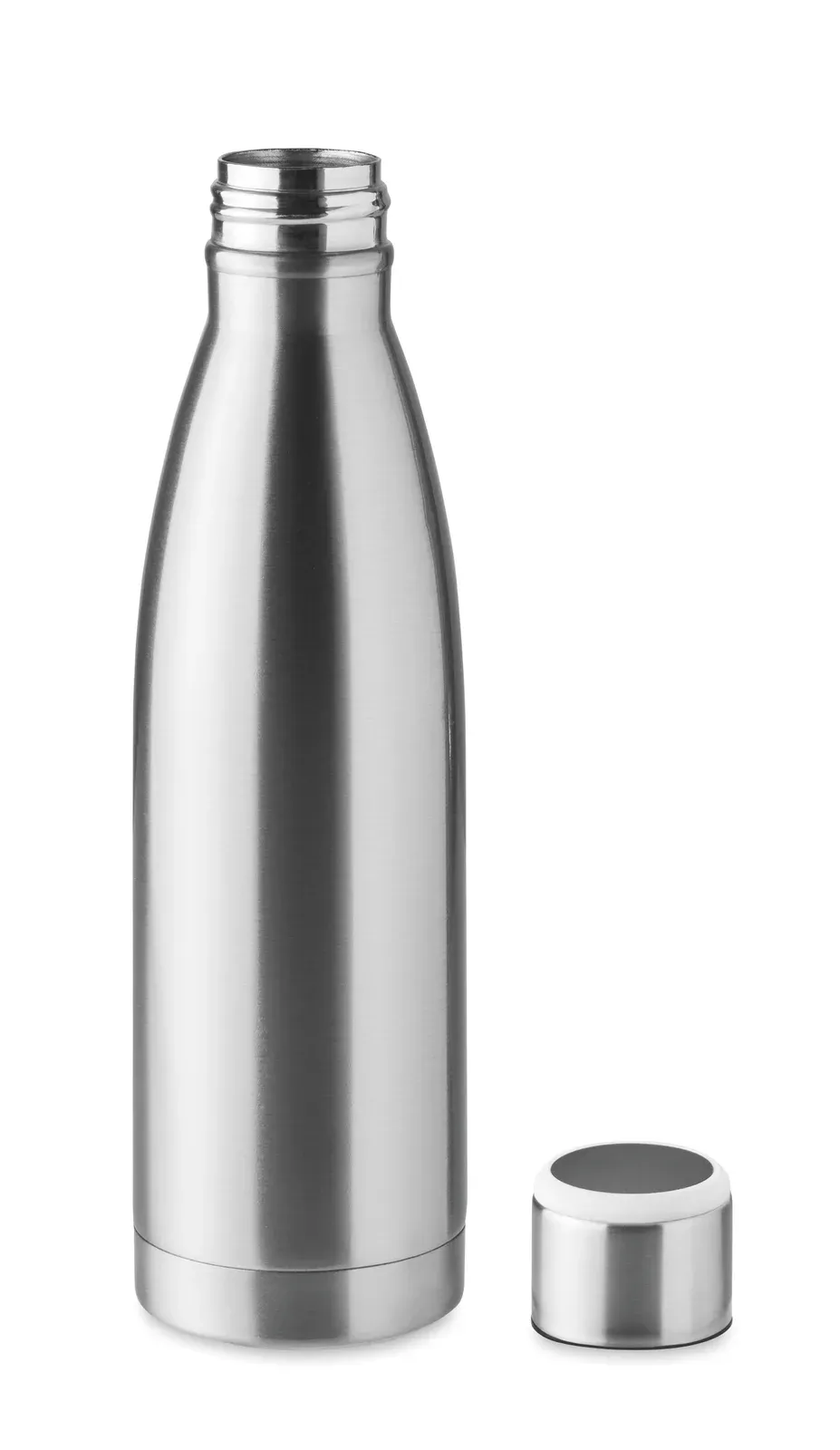 Dereo – Double Wall Stainless Steel Bottle with Hydration Reminder; Sensor Light Glows Every Hour Reminding You When it is — Matt Silver