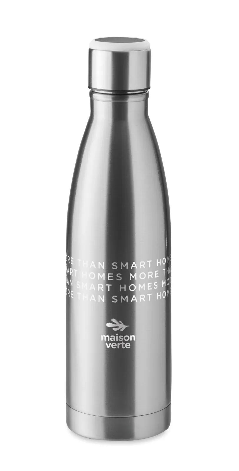 Dereo – Double Wall Stainless Steel Bottle with Hydration Reminder; Sensor Light Glows Every Hour Reminding You When it is — Matt Silver
