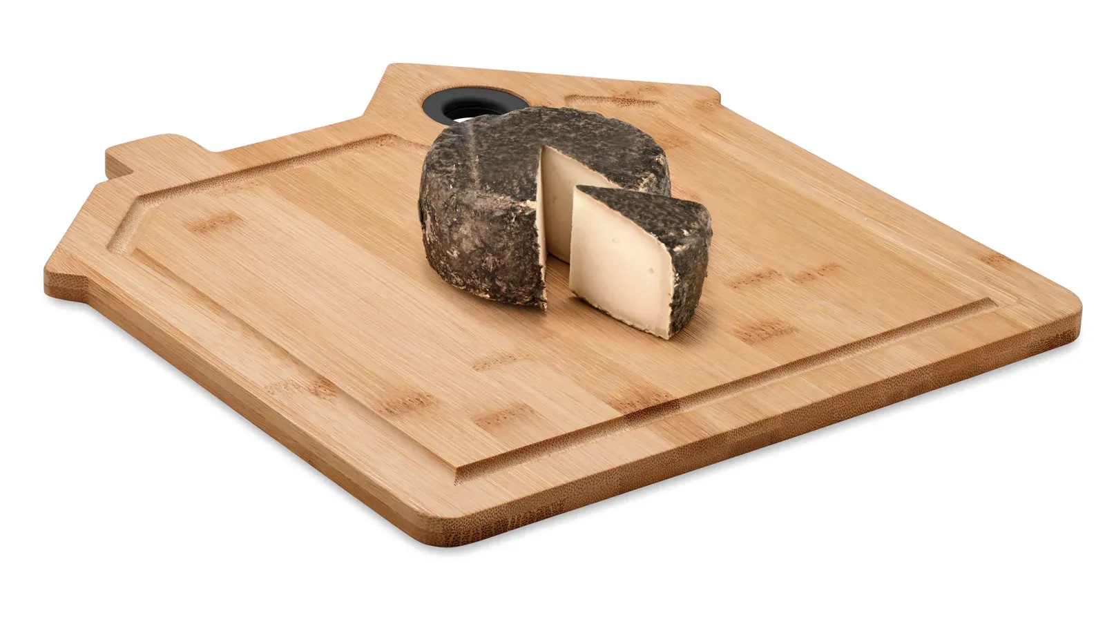 Rumat – Serving Board in Bamboo with Groove and Jute Rope in Natural Shape — Wood