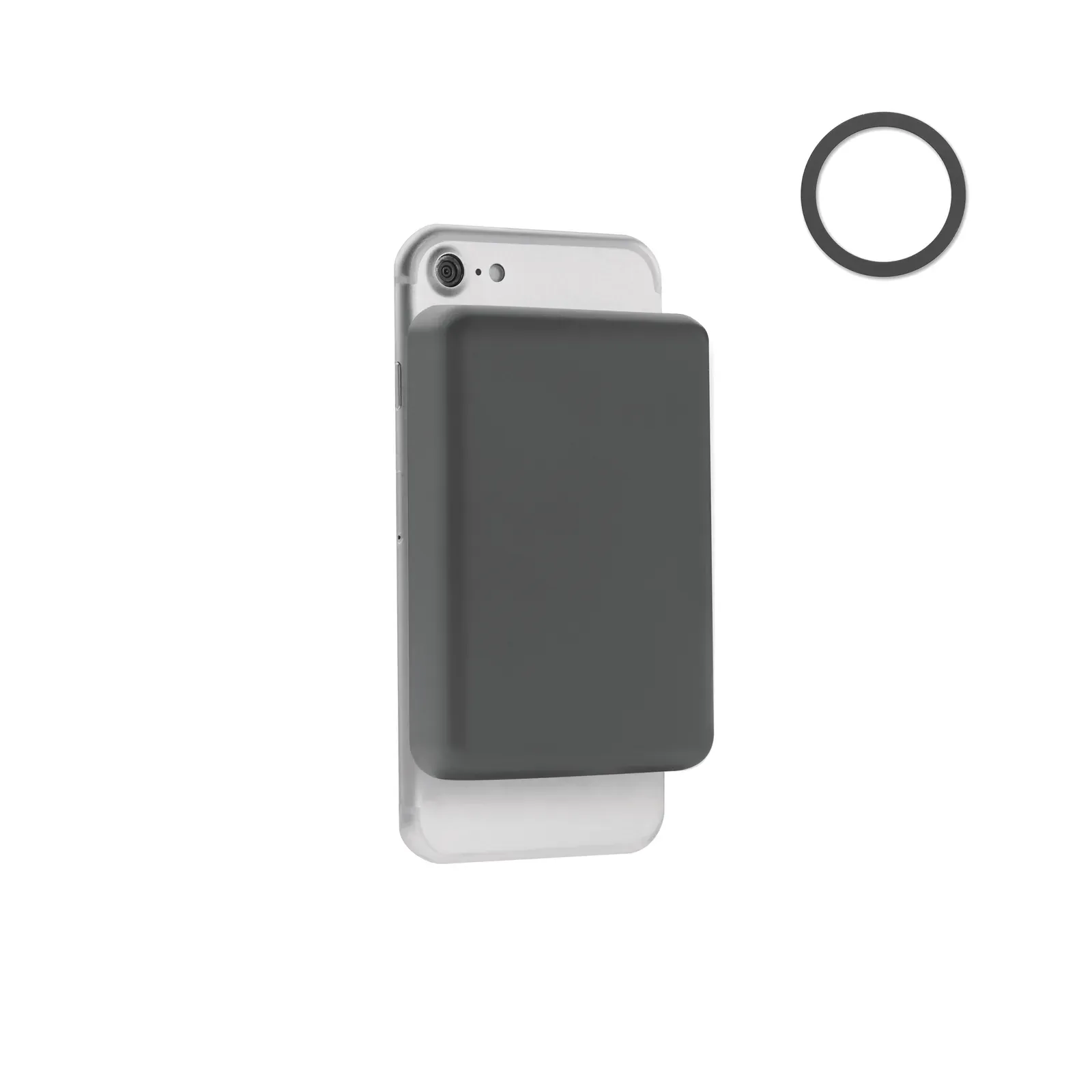 Doubletic Magnetic Wireless Charger & 5000mAh Power Bank — Stone Grey