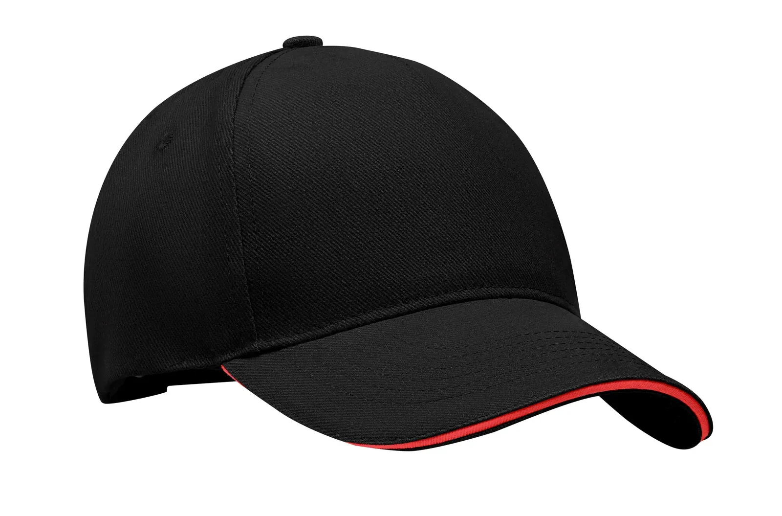 Long Beach Singa Cotton Twill Cap — Black/Red