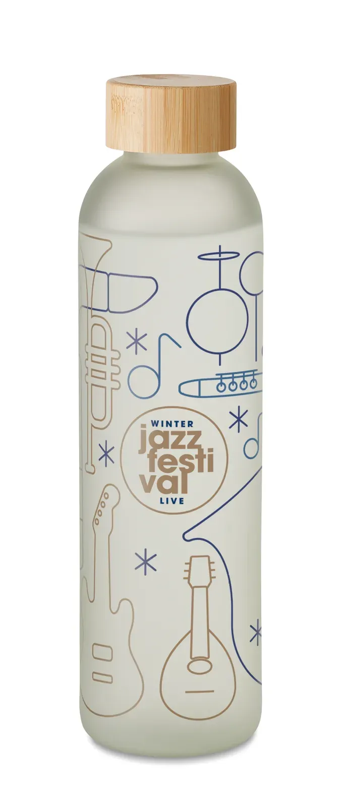 Lom – Glass Bottle with Special Coating for Sublimation and Bamboo Lid