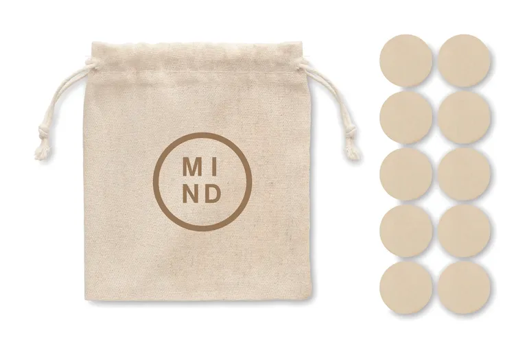 Topos Wooden Tic-Tac-Toe Game in Cotton Pouch