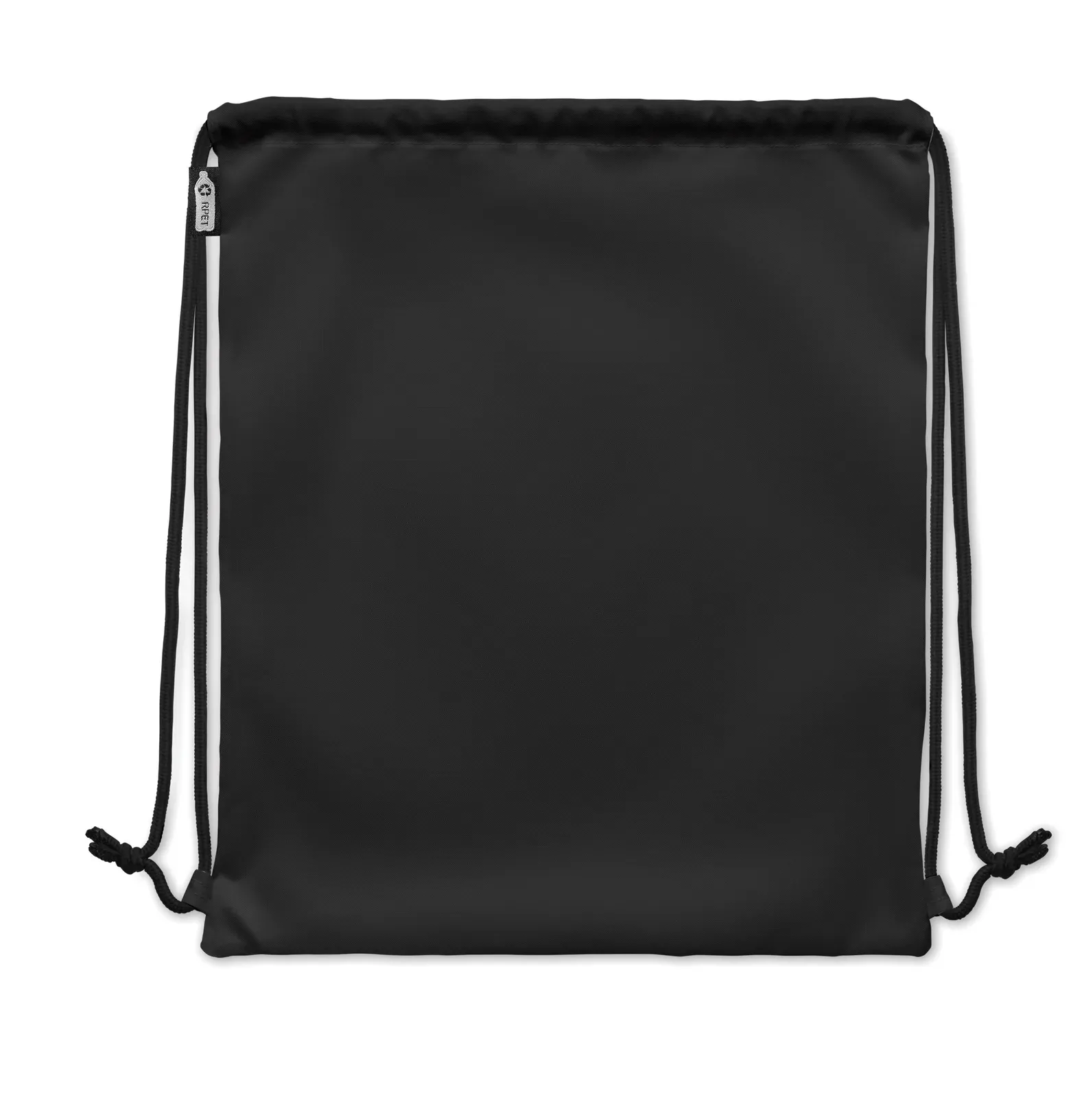 RPET Drawstring Bag Night with Zippered Pocket 40X48 cm MO6997 — Black