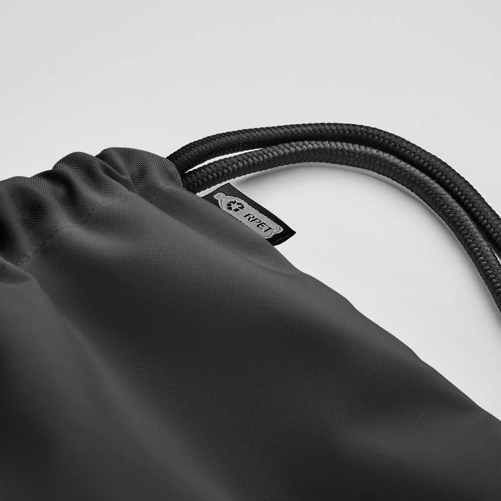 RPET Drawstring Bag Night with Zippered Pocket 40X48 cm MO6997 — Black