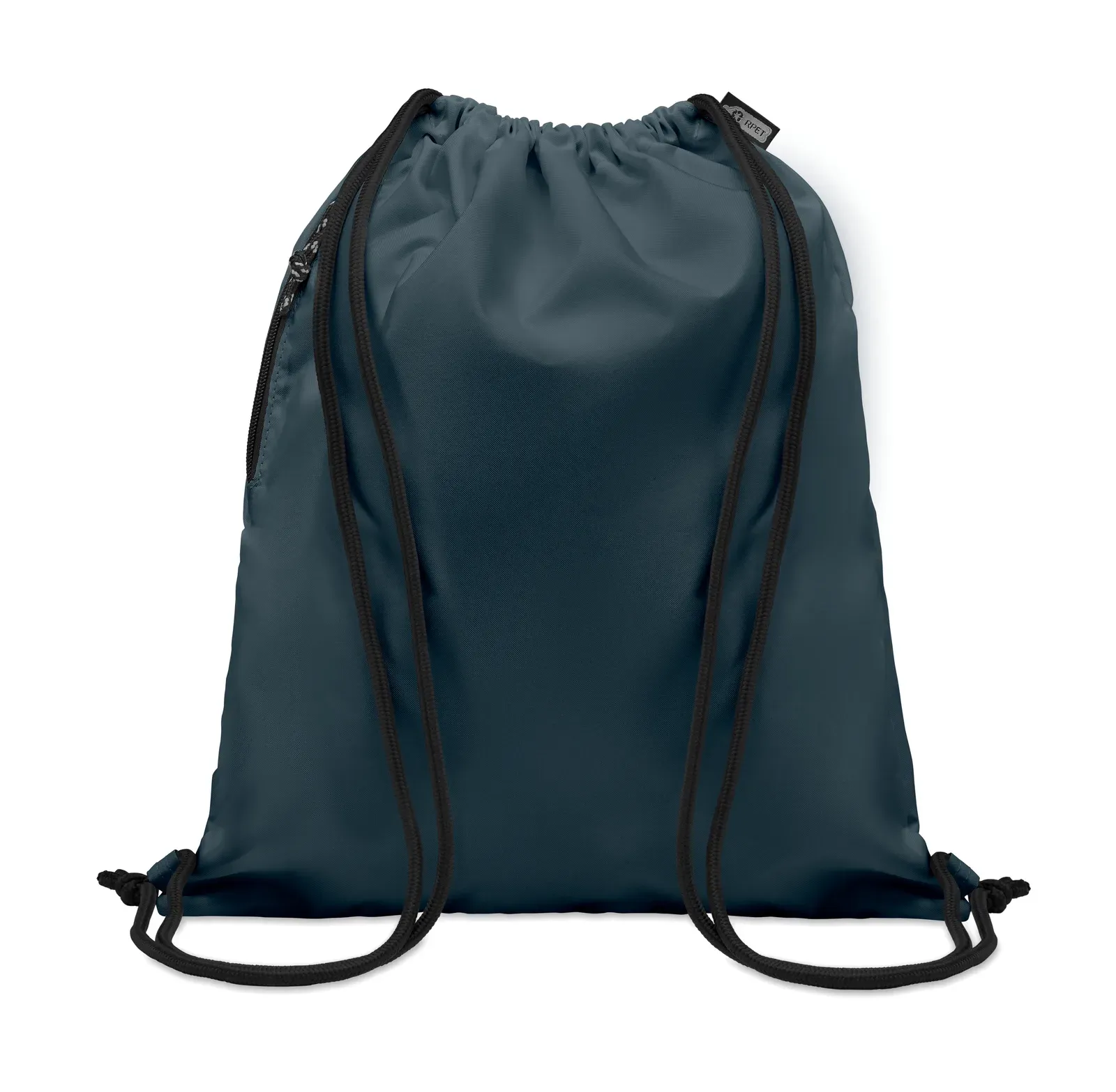RPET Drawstring Bag Night with Zippered Pocket 40X48 cm MO6997 — French Navy