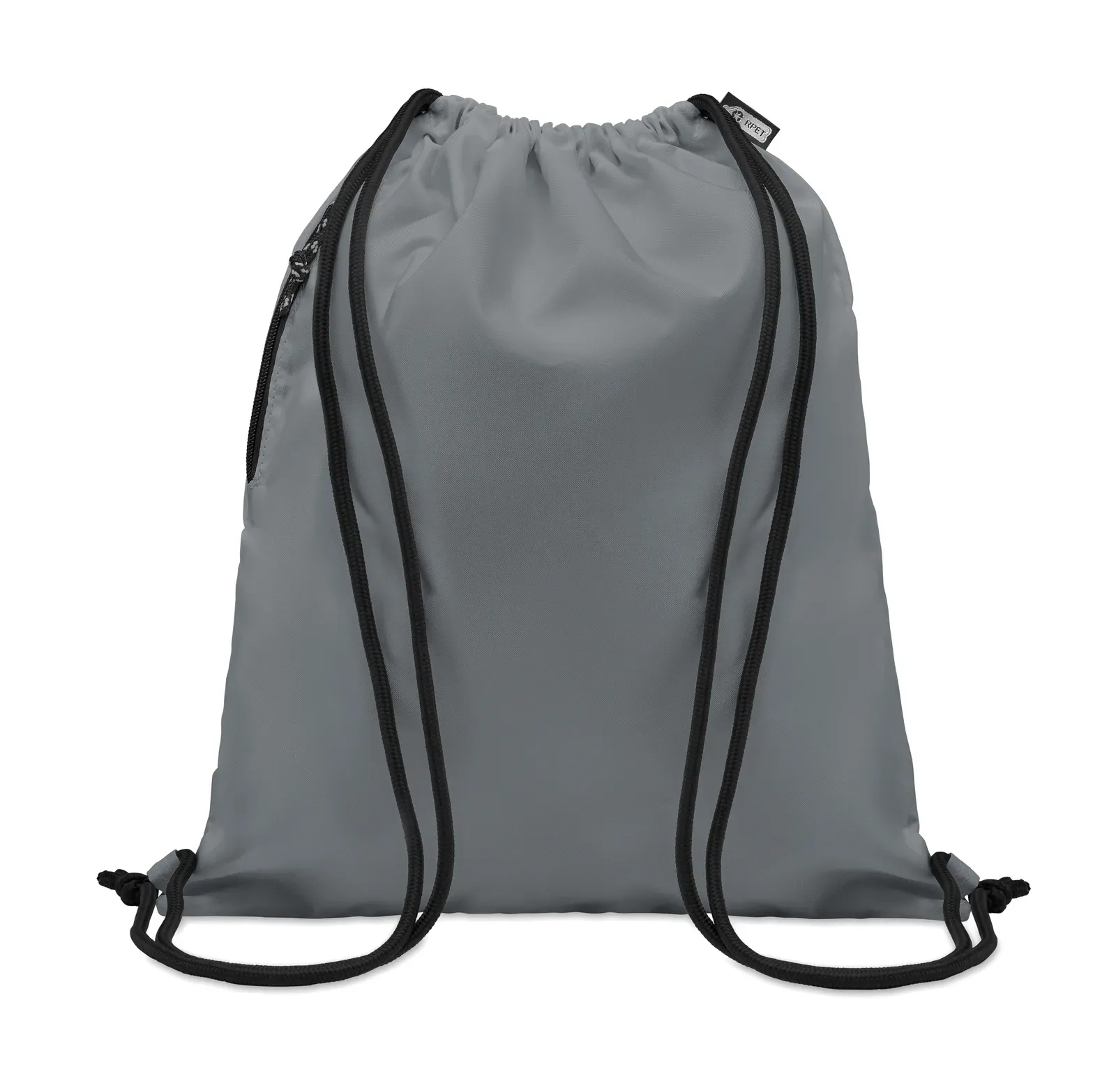 RPET Drawstring Bag Night with Zippered Pocket 40X48 cm MO6997 — Grey
