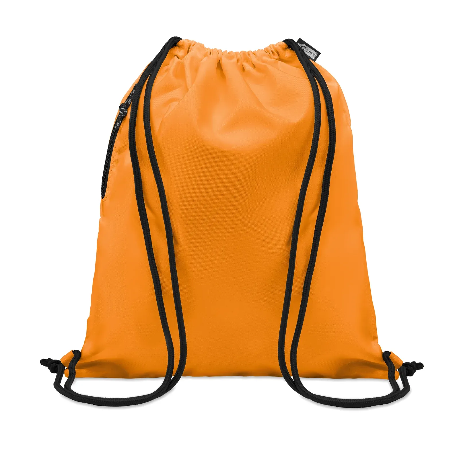 RPET Drawstring Bag Night with Zippered Pocket 40X48 cm MO6997 — Orange