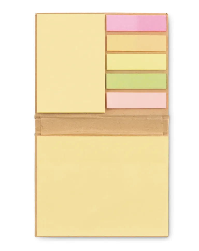 Recyclo 3-Piece Recycled Carton Sticky Note Set – 5-Colour Page Markers