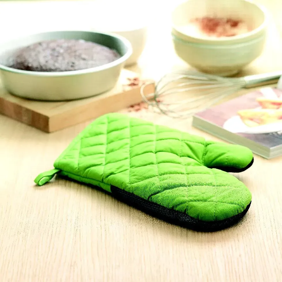 Neokit – Kitchen Oven Glove in Cotton Material with One Side Rubber Material — Green