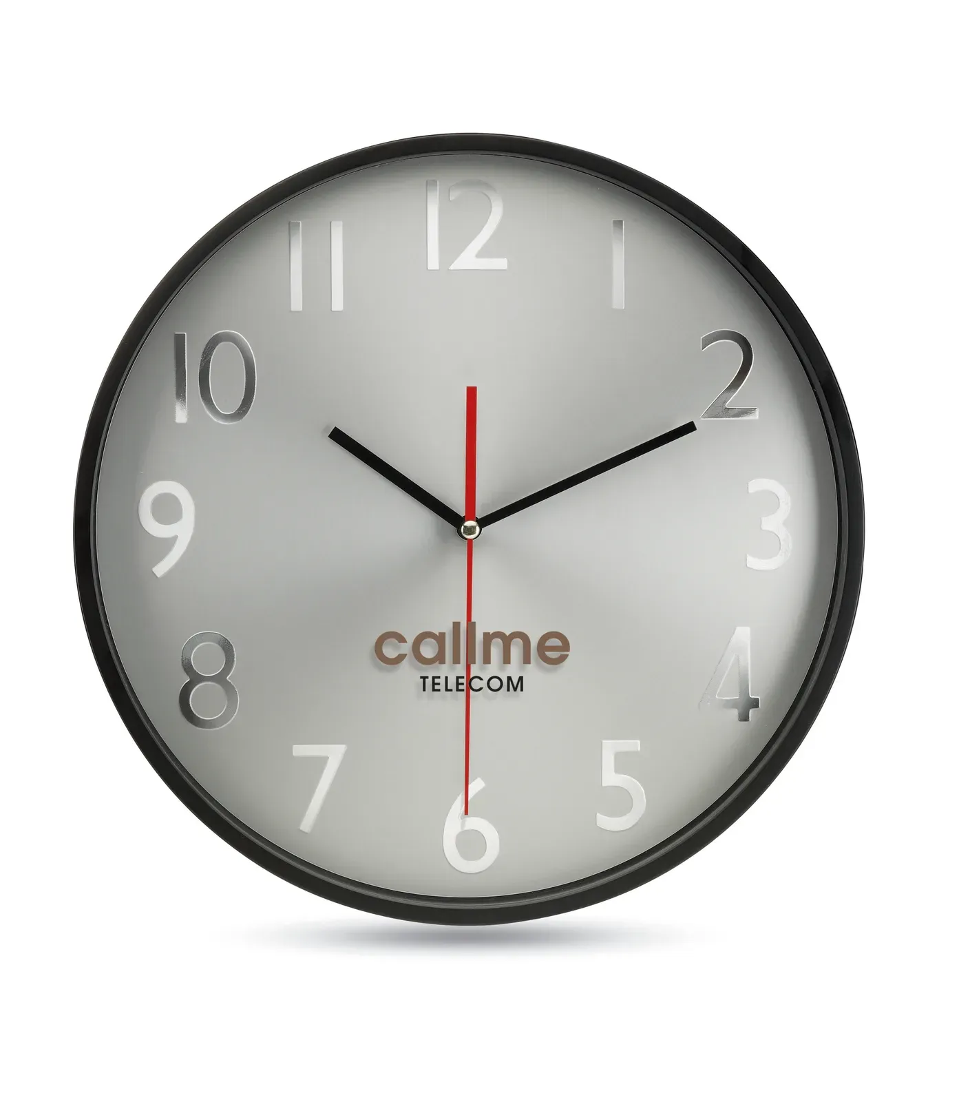 Rondo Large Wall Clock – Aluminium Dial, Glass Lens — Black