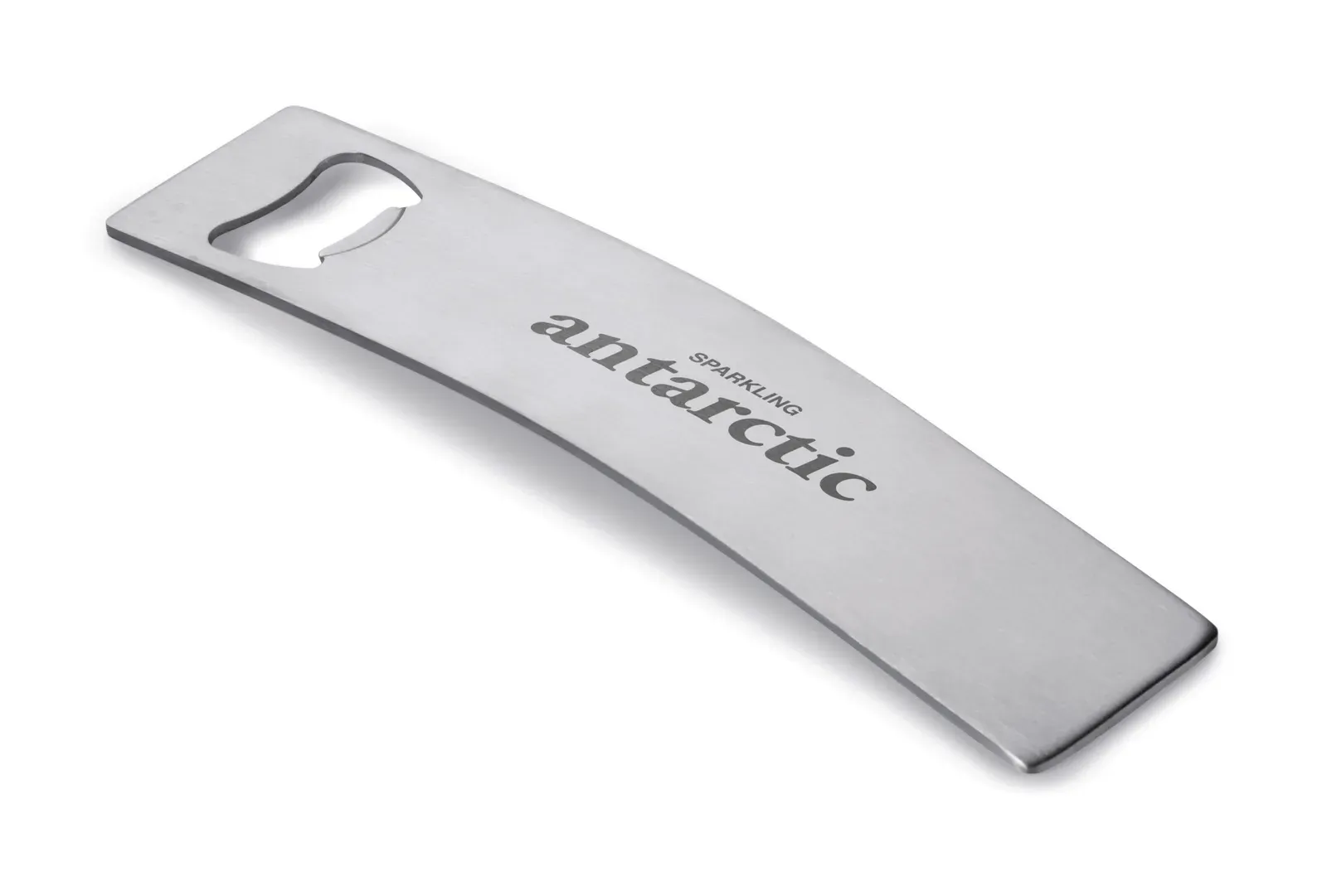 Barry – Elegant and Curved Bottle Opener in Robust Stainless Steel — Matt Silver
