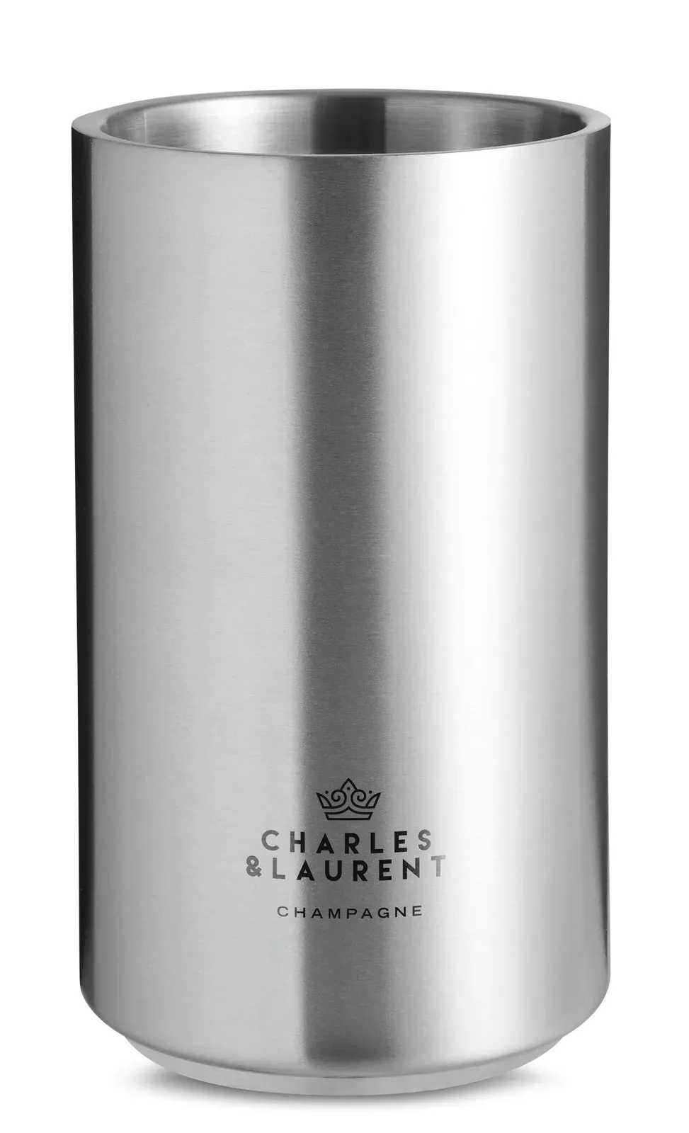Coolio – Double Wall Stainless Steel Bottle Cooler in Round Shape — Matt Silver