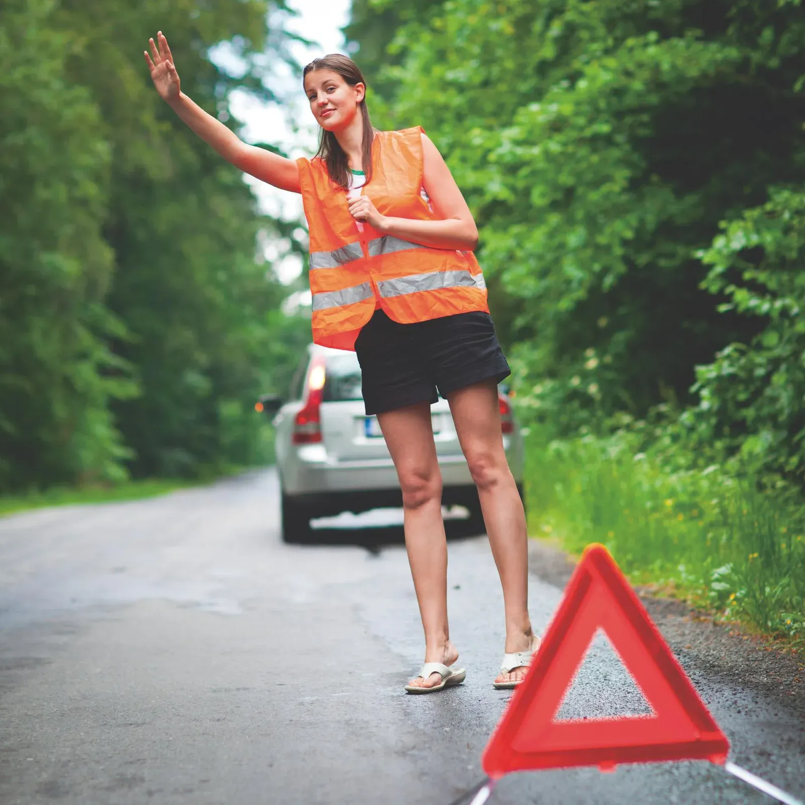 Visible – Safety Waistcoat Made in 100% Knitted Polyester — Orange