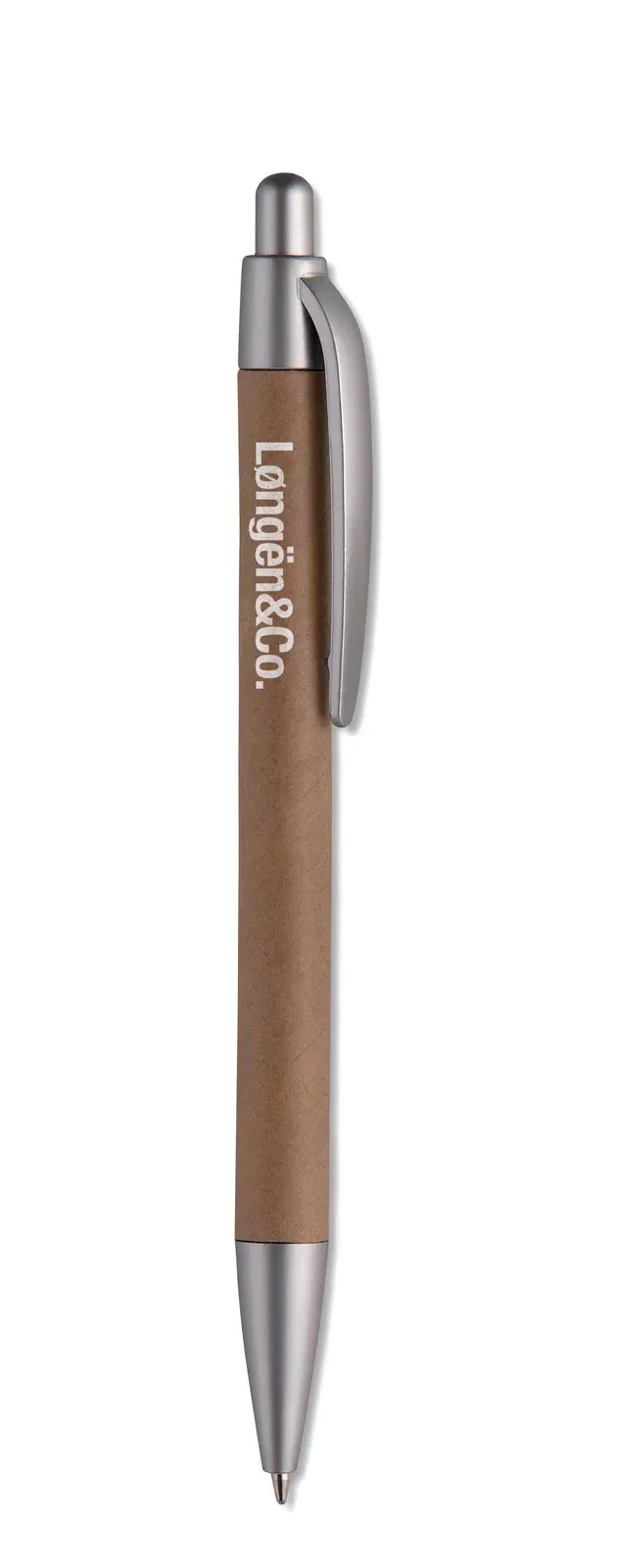 Pushton Recycled Paper Push-Type Pen — Matt Silver