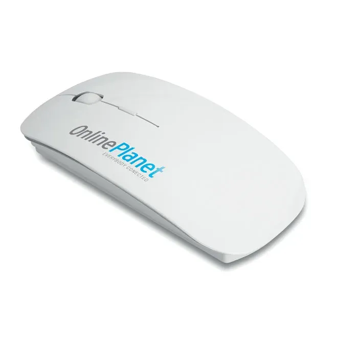 Curvy Recycled ABS Wireless Optical Mouse — White