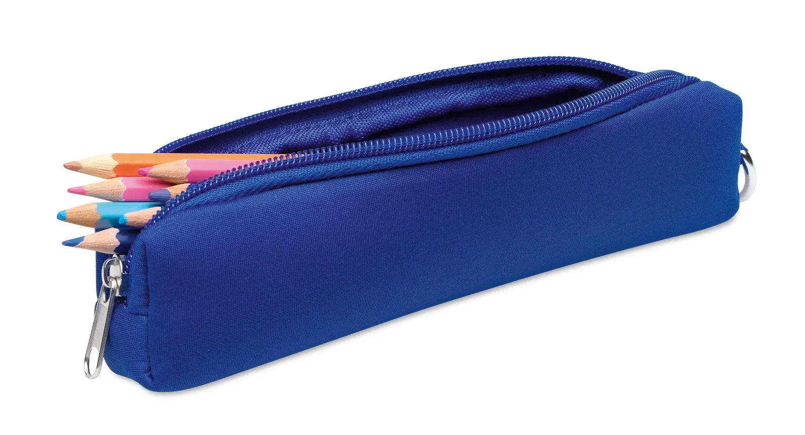 Iris Zippered Pencil Case — Blue