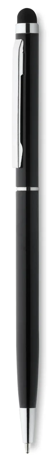 Neilo Touch Recycled Aluminium Twist Pen – Stylus & Chrome Clip — Black