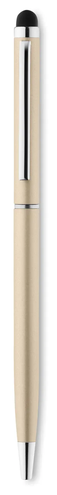 Neilo Touch Recycled Aluminium Twist Pen – Stylus & Chrome Clip — Champagne