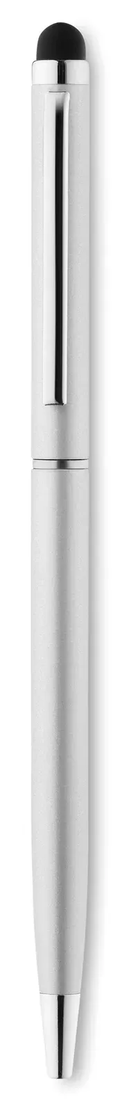 Neilo Touch Recycled Aluminium Twist Pen – Stylus & Chrome Clip — Matt Silver