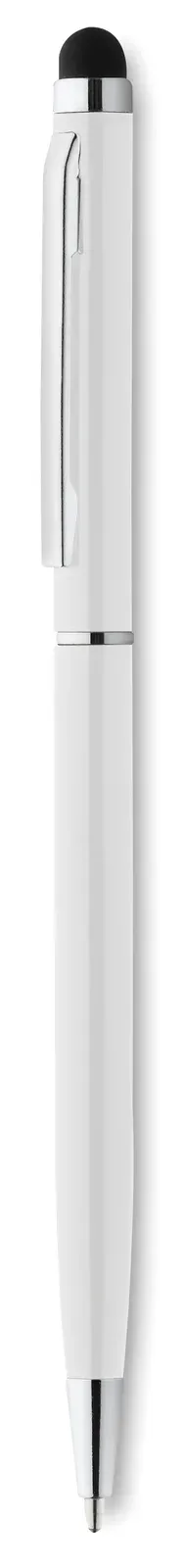 Neilo Touch Recycled Aluminium Twist Pen – Stylus & Chrome Clip — White