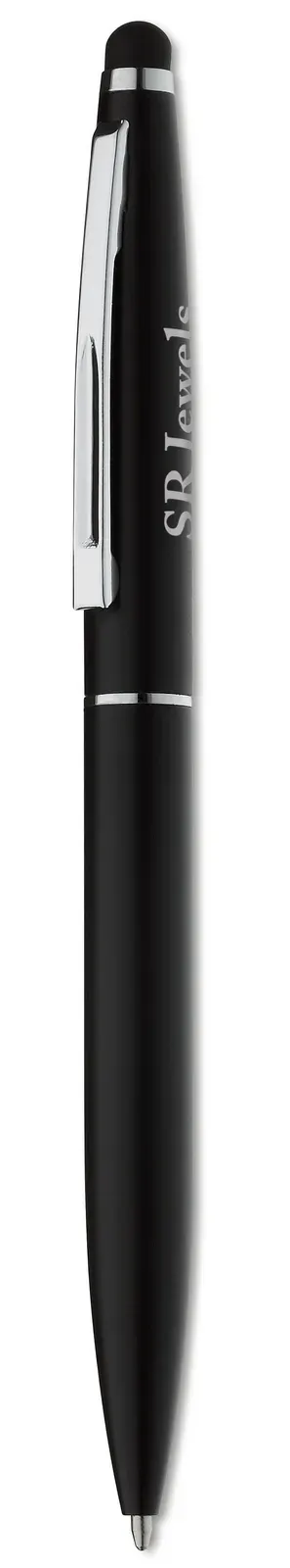 Quim Aluminium Twist Pen with Stylus – Matt Finish — Black
