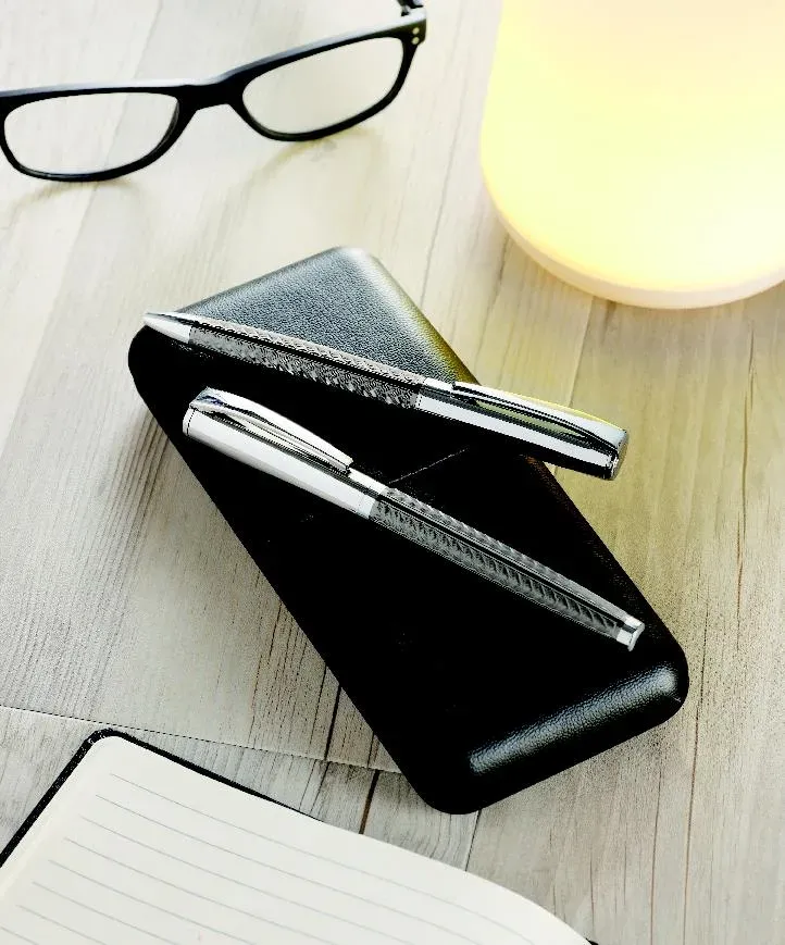 Derrick Brass Pen Duo – Gift Boxed — Titanium