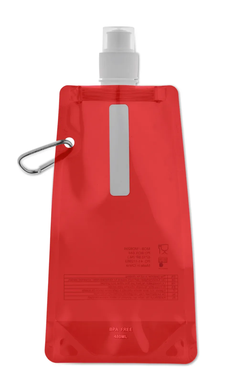 Gates – Foldable Water Bottle in PET which is BPA Free with Aluminium Carabiner