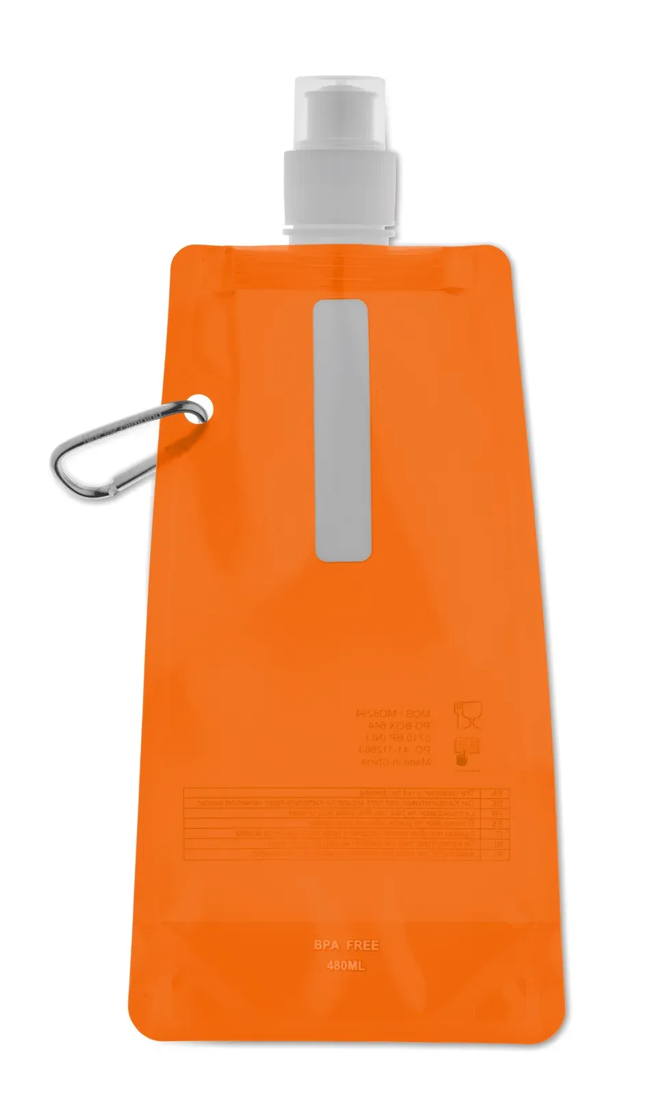 Gates – Foldable Water Bottle in PET which is BPA Free with Aluminium Carabiner